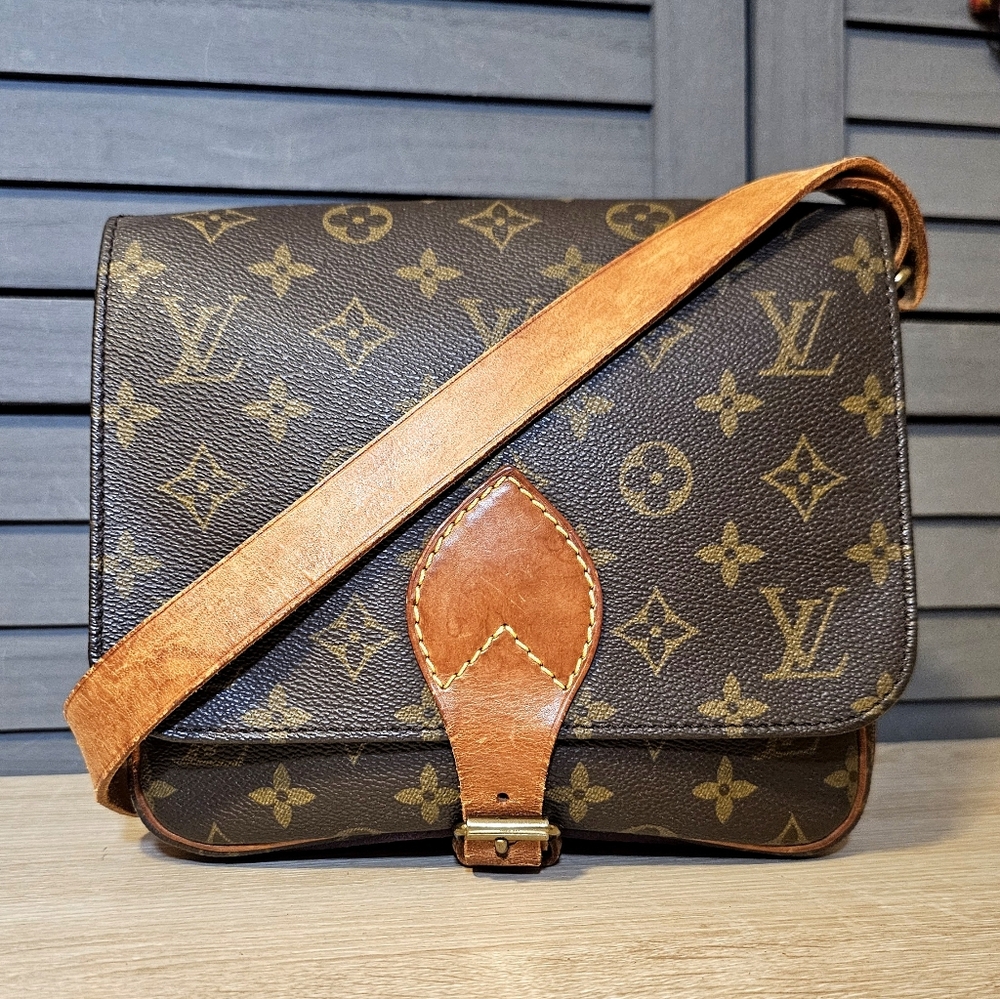 Louis Vuitton Monogram Crossbody Bag with Tan Strap